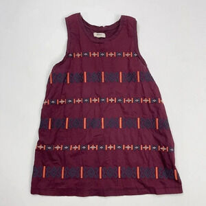Madewell Trendy Burgundy Embroidered BOHO Tank